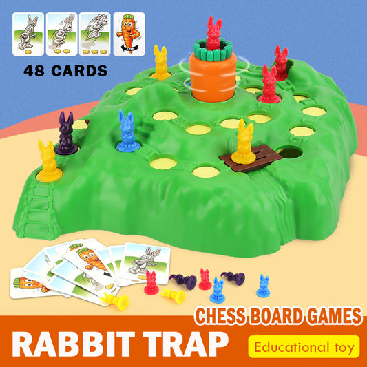 Bunny Rabbit Competitive Trap Tablet Board Games Play Chess Children Family Fun Montessori Interactive Educational Toys For Kids