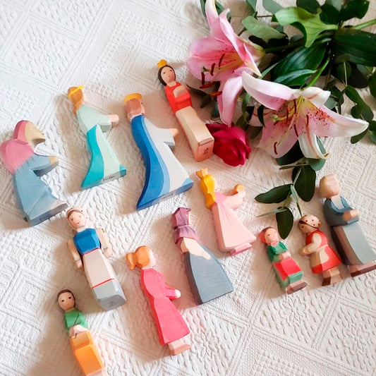 Handmade Fairy Tale Wooden Figures Princess Prince Professional Figure Kids Open Ended Play Toys Nordic Decor Sustainable Toys