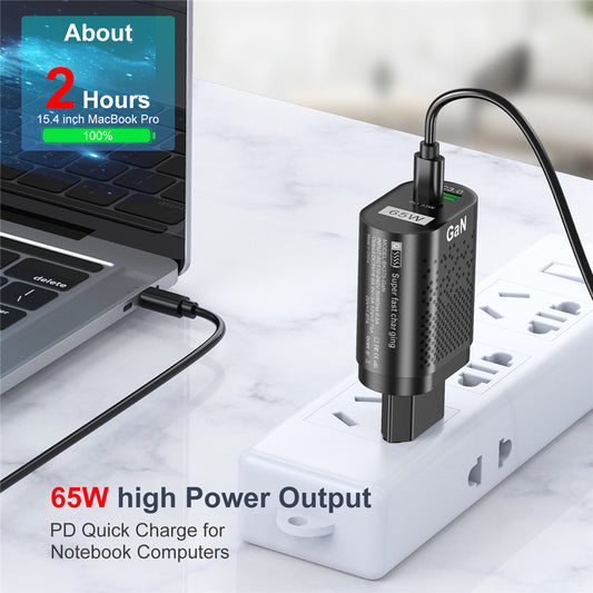 USLION 65W GaN PD USB Type C Charger Quick Charge QC 4.0 QC 3.0 Portable USB-C Charger Fast Charging For iphone 13 Macbook Ipad