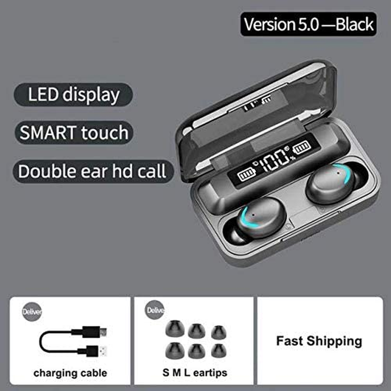 Wireless Earbuds, TWS Bluetooth 5.0 Earbuds, Sport Headphones Matte Design Earbuds with Battery Charging Case by MDNS