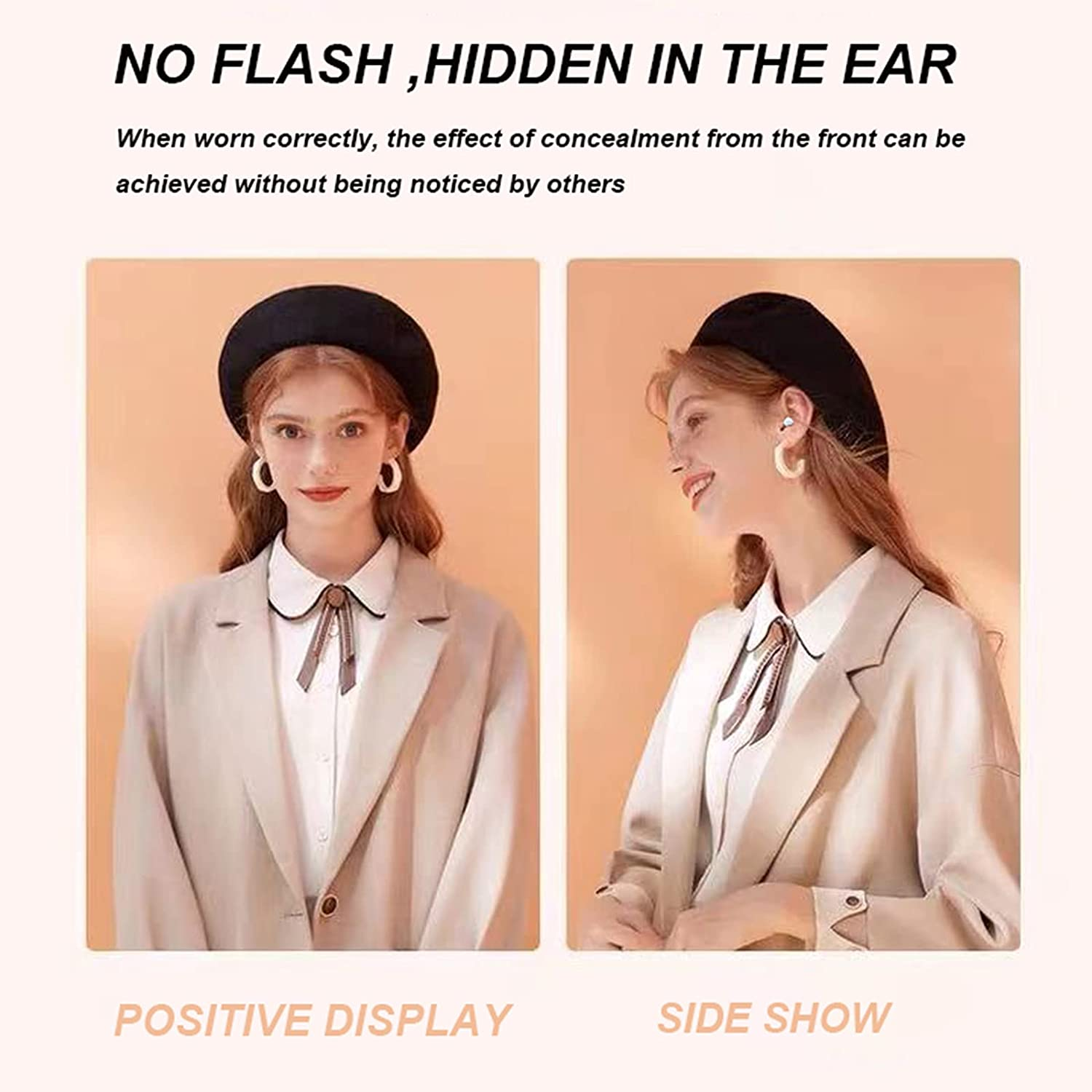 Invisible Earbuds Mini Bluetooth Earbuds Wireless Smllest Discreet Bluetooth Earpiece Small Ears Hidden Headphones for Work Waterproof Tiny in Ear Sport Earpiece with Mic Android