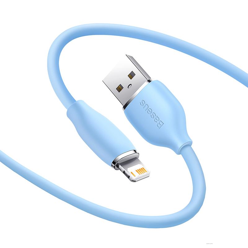 Baseus Jelly Series Liquid Silicone Fast Charging Data Cable USB To iP 2.4A 1.2m For Xiaomi Huawei Iphone oneplus Smart phone
