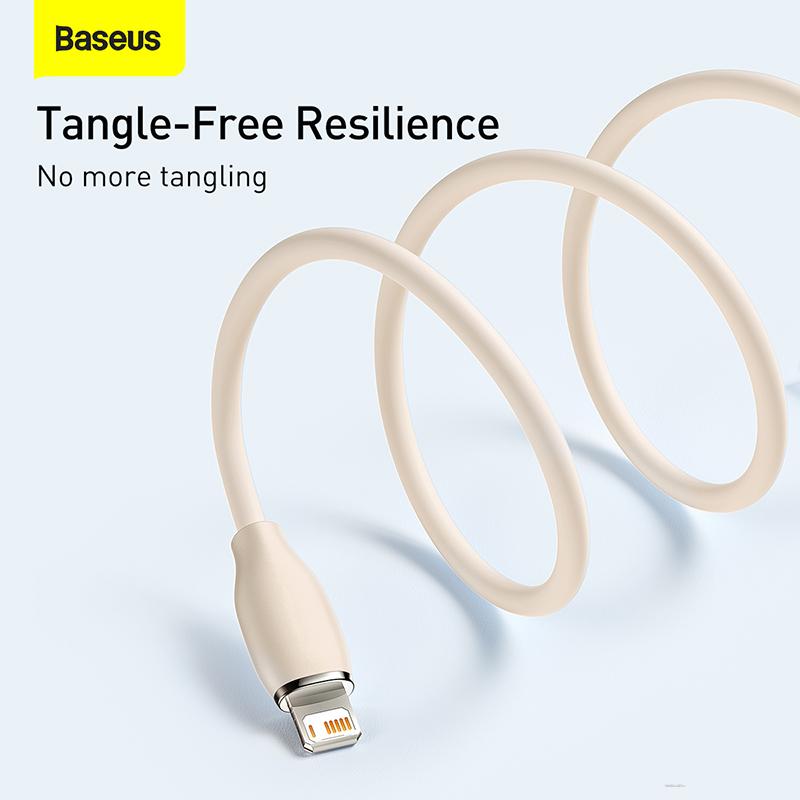 Baseus Jelly Series Liquid Silicone Fast Charging Data Cable USB To iP 2.4A 1.2m For Xiaomi Huawei Iphone oneplus Smart phone