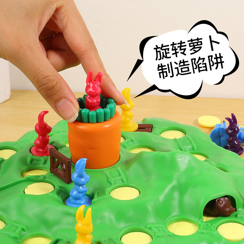 Bunny Rabbit Competitive Trap Tablet Board Games Play Chess Children Family Fun Montessori Interactive Educational Toys For Kids