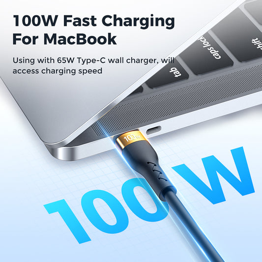 Joyroom 100W USB C to USB Type C Cable Liquid Silicone Fast Charge Cable Quick Charge 4.0 Cord For MacBook iPad Xiaomi POCO