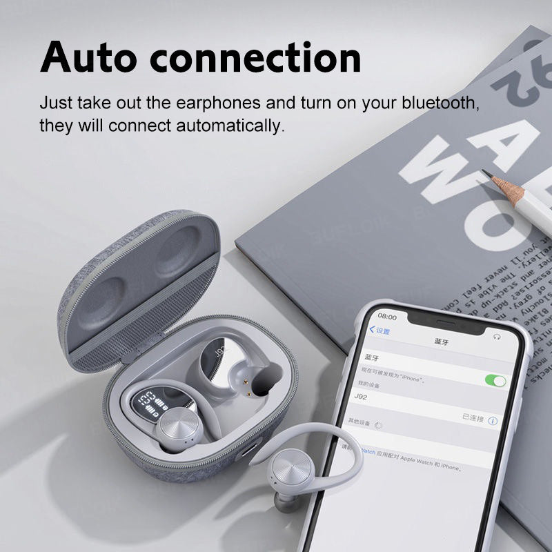 Sports TWS 5.0 Earphone Bluetooth Active Noise Cancellation Waterproof Wireless Headphones LED Display Headsets with Microphone