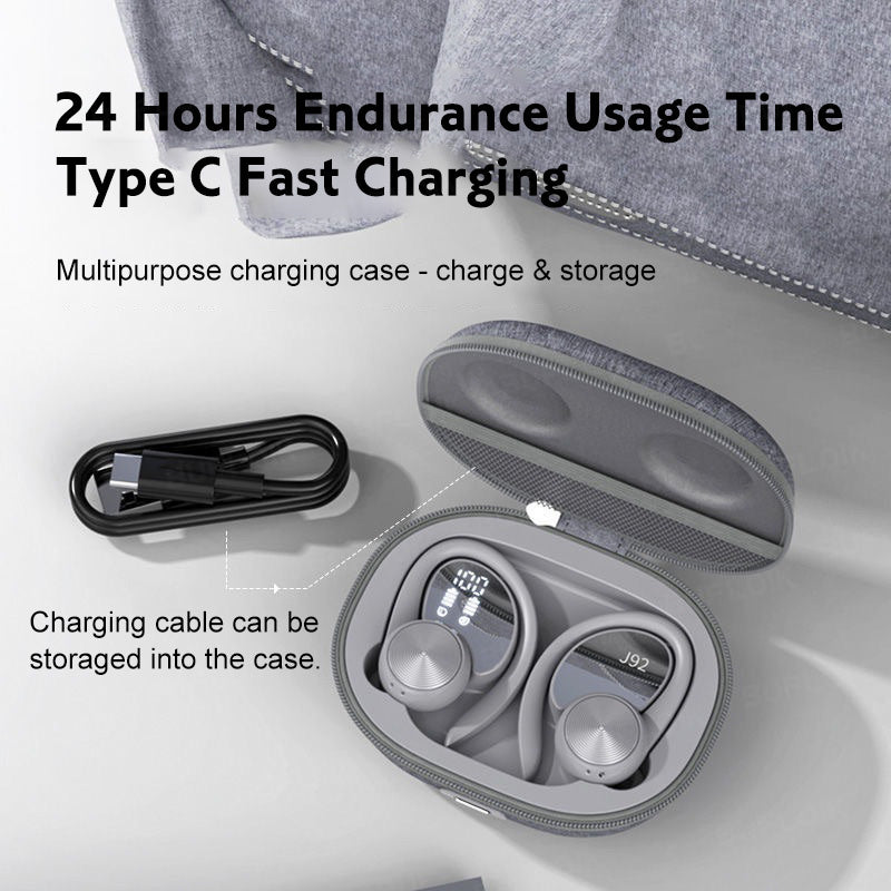 Sports TWS 5.0 Earphone Bluetooth Active Noise Cancellation Waterproof Wireless Headphones LED Display Headsets with Microphone