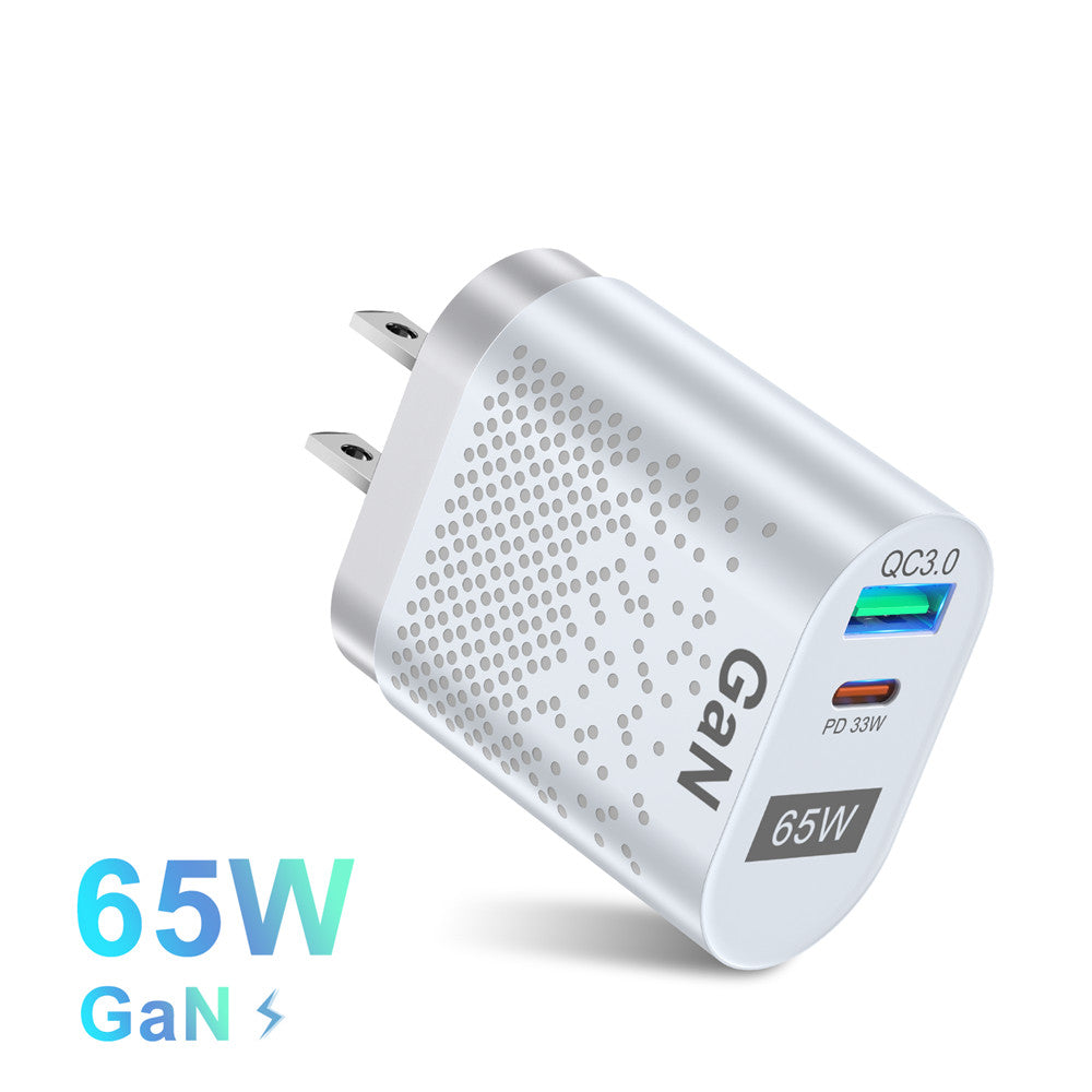 USLION 65W GaN PD USB Type C Charger Quick Charge QC 4.0 QC 3.0 Portable USB-C Charger Fast Charging For iphone 13 Macbook Ipad