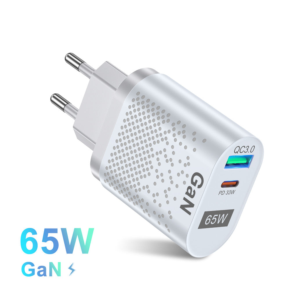 USLION 65W GaN PD USB Type C Charger Quick Charge QC 4.0 QC 3.0 Portable USB-C Charger Fast Charging For iphone 13 Macbook Ipad
