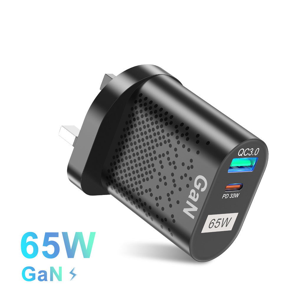 USLION 65W GaN PD USB Type C Charger Quick Charge QC 4.0 QC 3.0 Portable USB-C Charger Fast Charging For iphone 13 Macbook Ipad