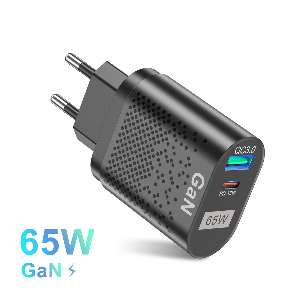 USLION 65W GaN PD USB Type C Charger Quick Charge QC 4.0 QC 3.0 Portable USB-C Charger Fast Charging For iphone 13 Macbook Ipad