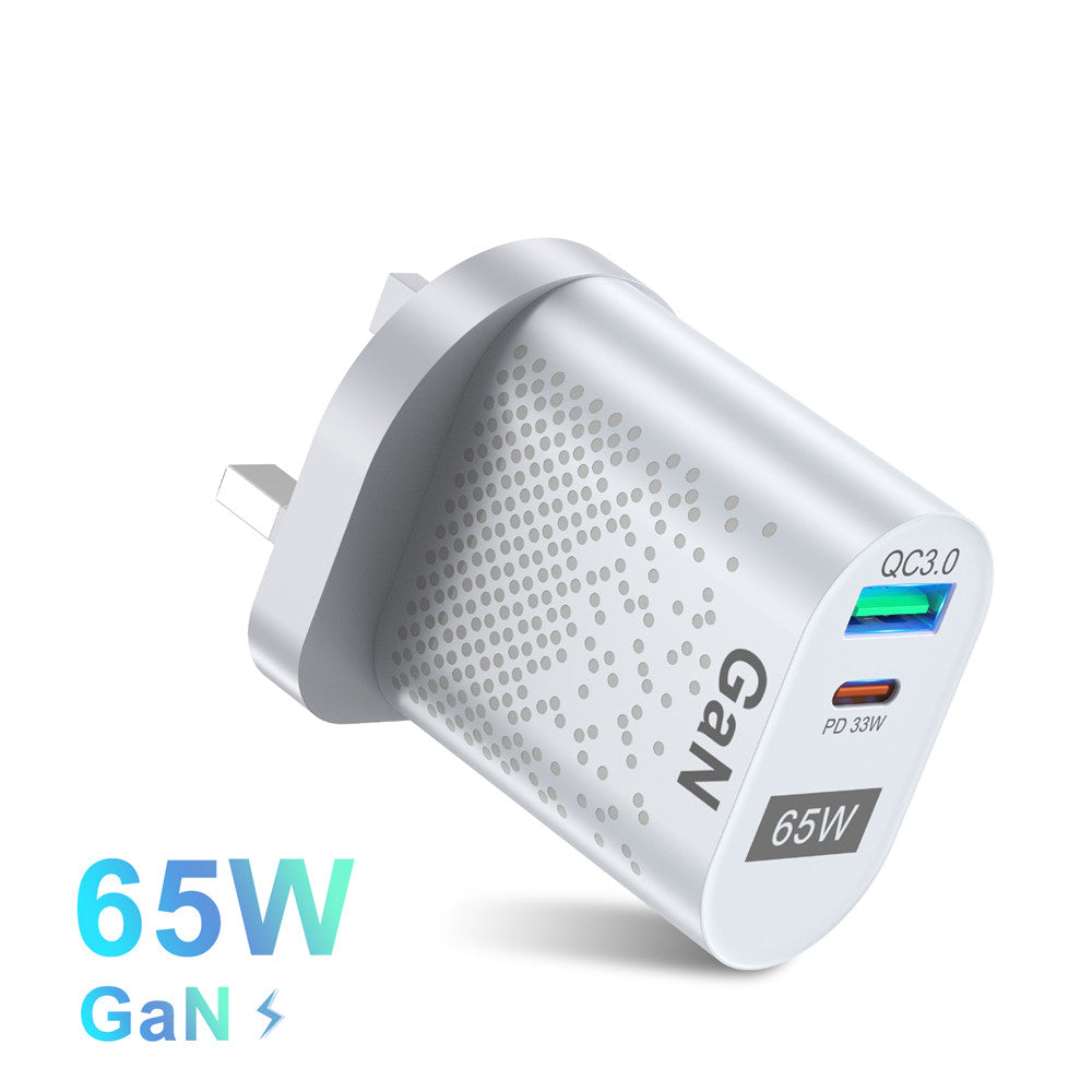 USLION 65W GaN PD USB Type C Charger Quick Charge QC 4.0 QC 3.0 Portable USB-C Charger Fast Charging For iphone 13 Macbook Ipad